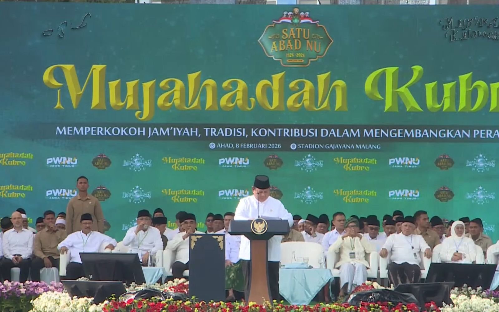 Presiden Prabowo Hadiri Mujahadah Kubro 1 Abad NU di Malang, Serukan Persatuan Bangsa